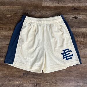 Eric Emanuel Size Medium Shorts in Navy Blue and Cream